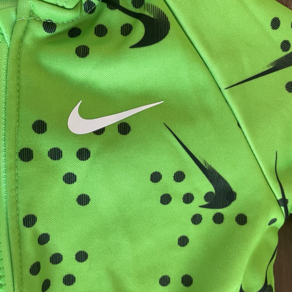 Nike Therma All Over Print Zip Up Hoodie Jacket 24m 24 Months Green Black Sport - Picture 4 of 9